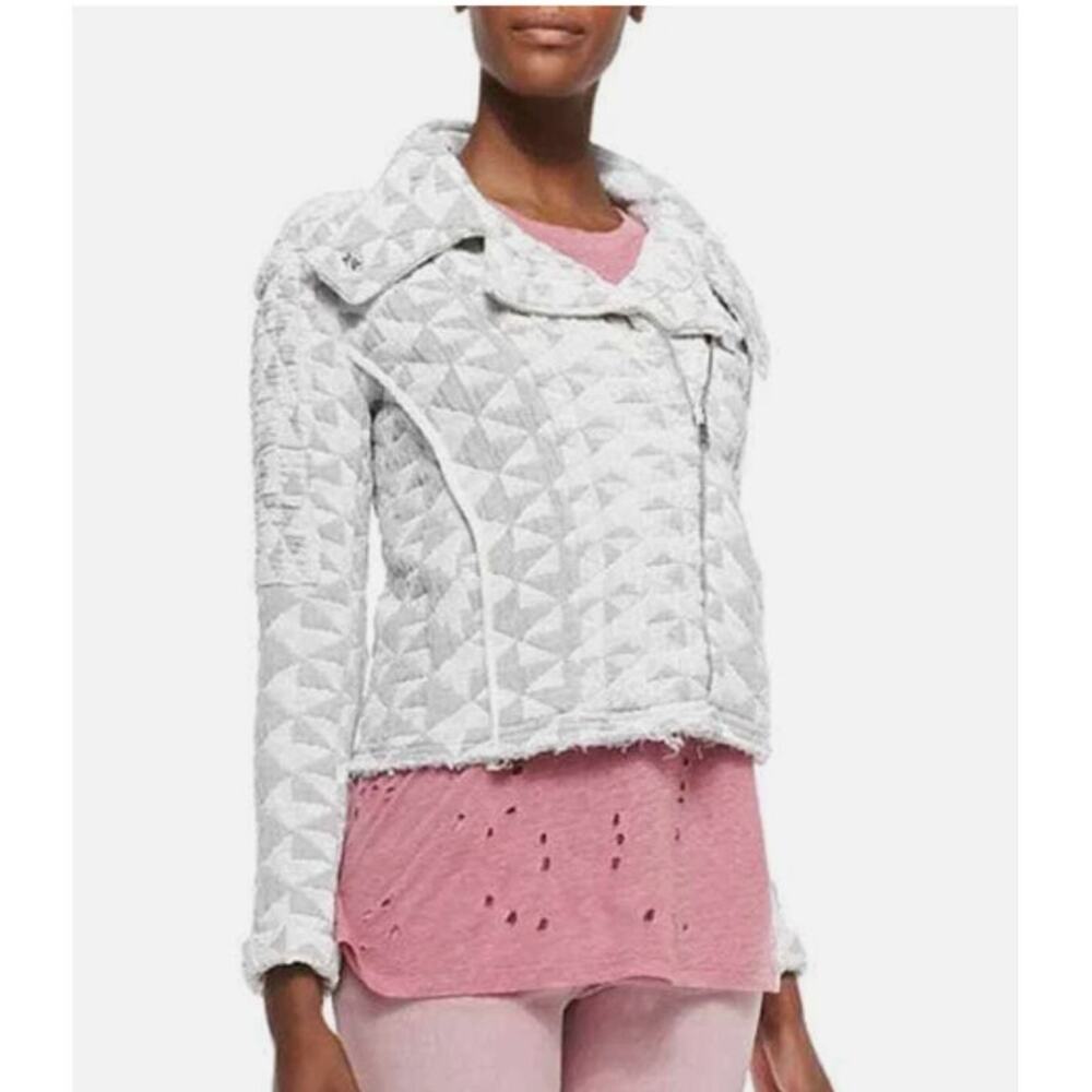 Iro Womens Octavia Quilted Jacket Sz 38 EU Medium Designer Geometric Assymetric